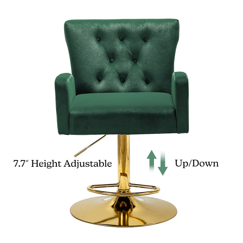 Loreto Modern Tufted Velvet Swivel chair with Adjustable Height by HULALA HOME