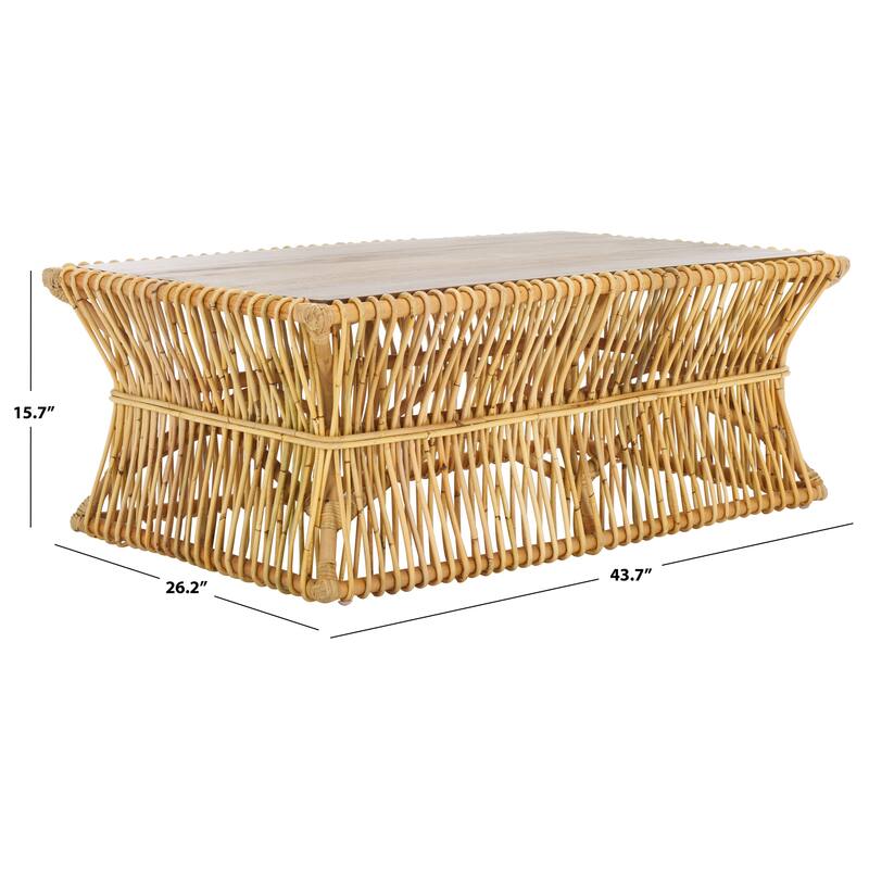 SAFAVIEH Pamala Grey Coffee Table - 43.7" x 26.2" x 15.7" - 44"W x 26"D x 16"H