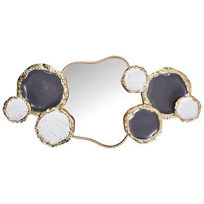 Aria Home Large Mirrored Metal Wall Art Gold Abstract Horizontal Decor
