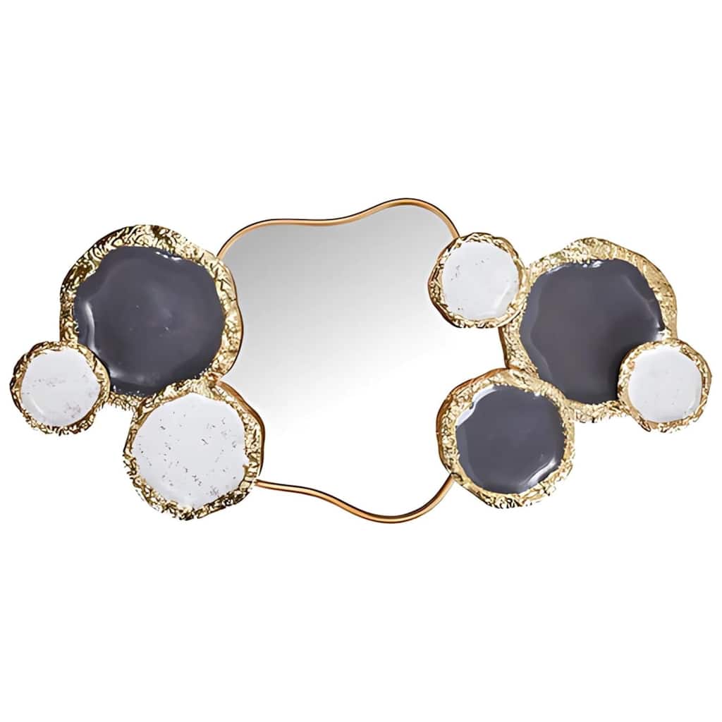Gold Large Horizontal Mirrored Metal Wall Art 49x22 Abstract Decor