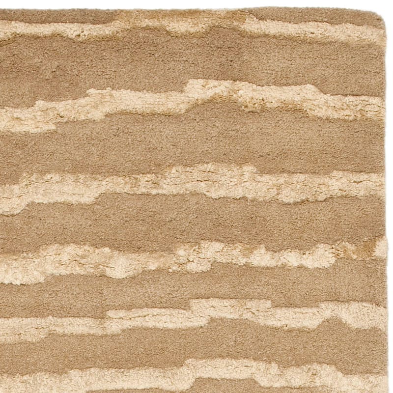 SAFAVIEH Handmade Soho Vitaliana Stripes N.Z. Wool Rug - 2'6" x 8' Runner - Beige/Gold - Runner