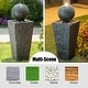 preview thumbnail 14 of 39, Glitzhome 31.75"H Polyresin Sphere Pedestal Outdoor Fountain With Pebbles Pump LED Light