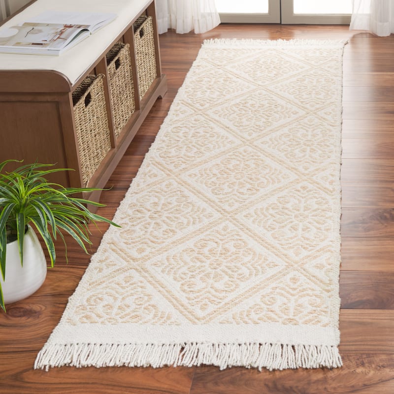 SAFAVIEH Handmade Kilim Ozgen Trellis Tassel Wool Rug