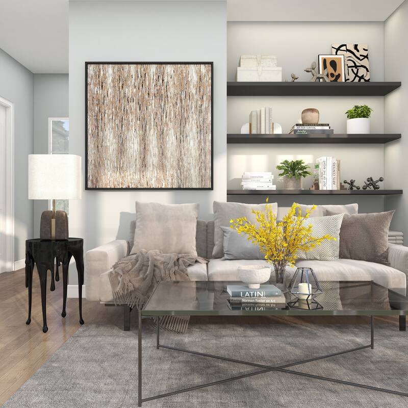 Aluminum Metal Accent, Console, and Coffee Table Collection with Drip Melting Design and Smoke Shaded Glass Top Multiple Colors