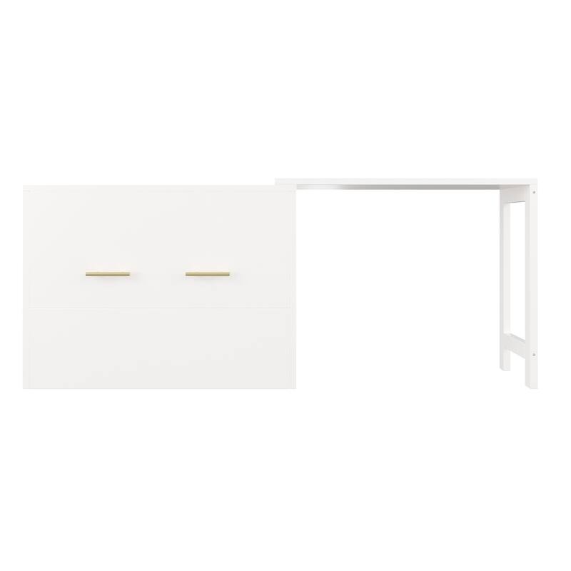 Twin Size Murphy Cabinet Bed with Adjustable Position Desk