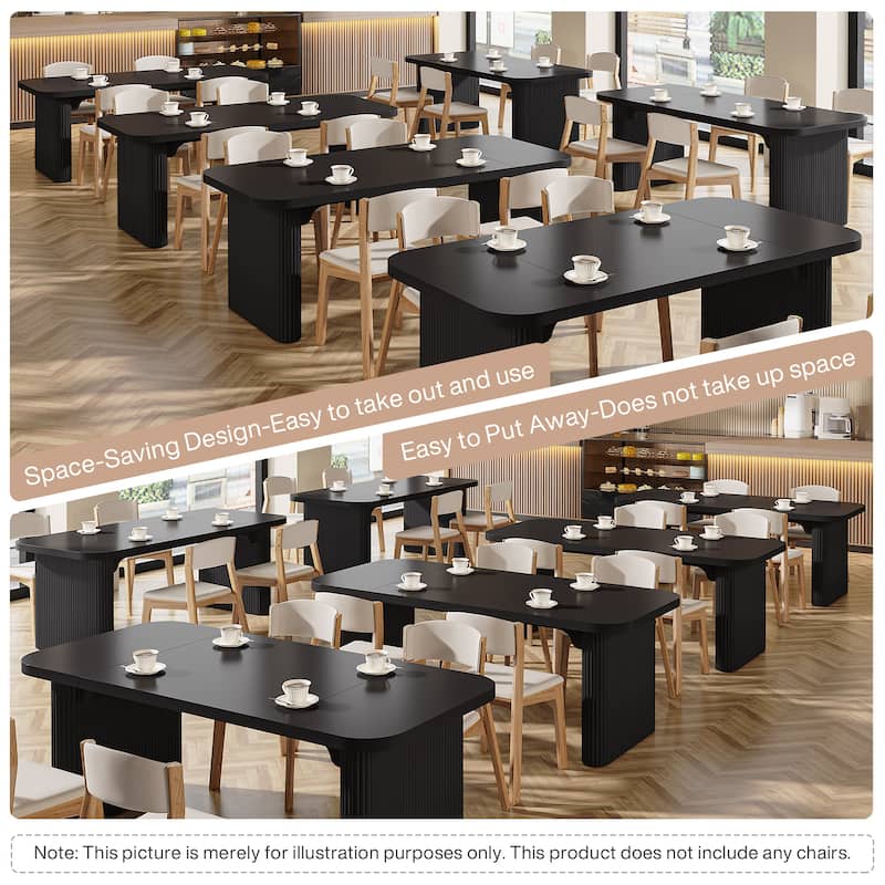 62-Inch Wood Dining Table for 4-6 People Modern Rectangular Kitchen Table for Dining Room Living Room