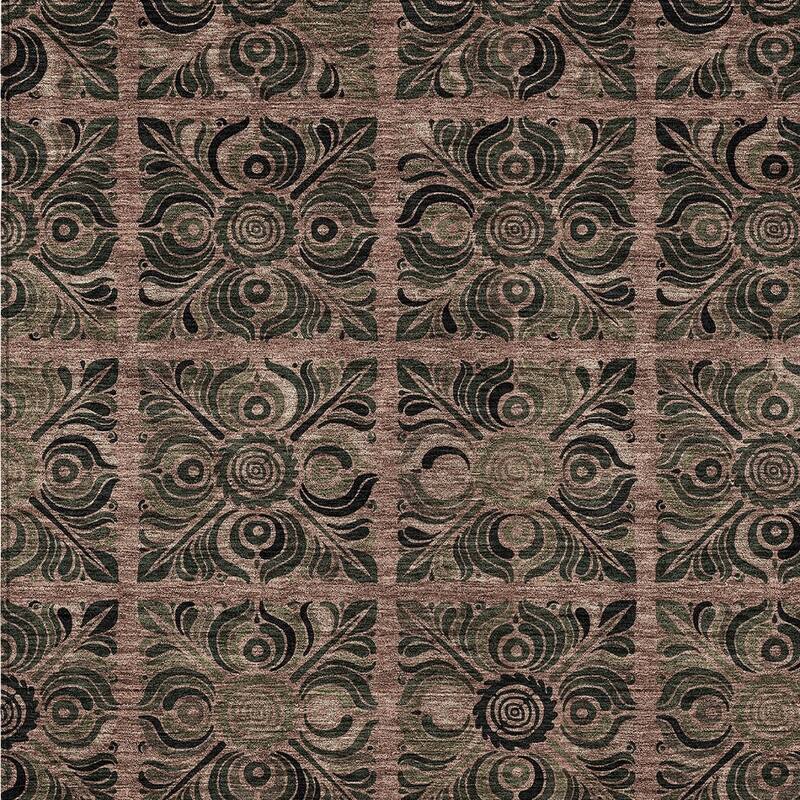 HomeRoots Medallion Transitional Rectangle Outdoor Rug