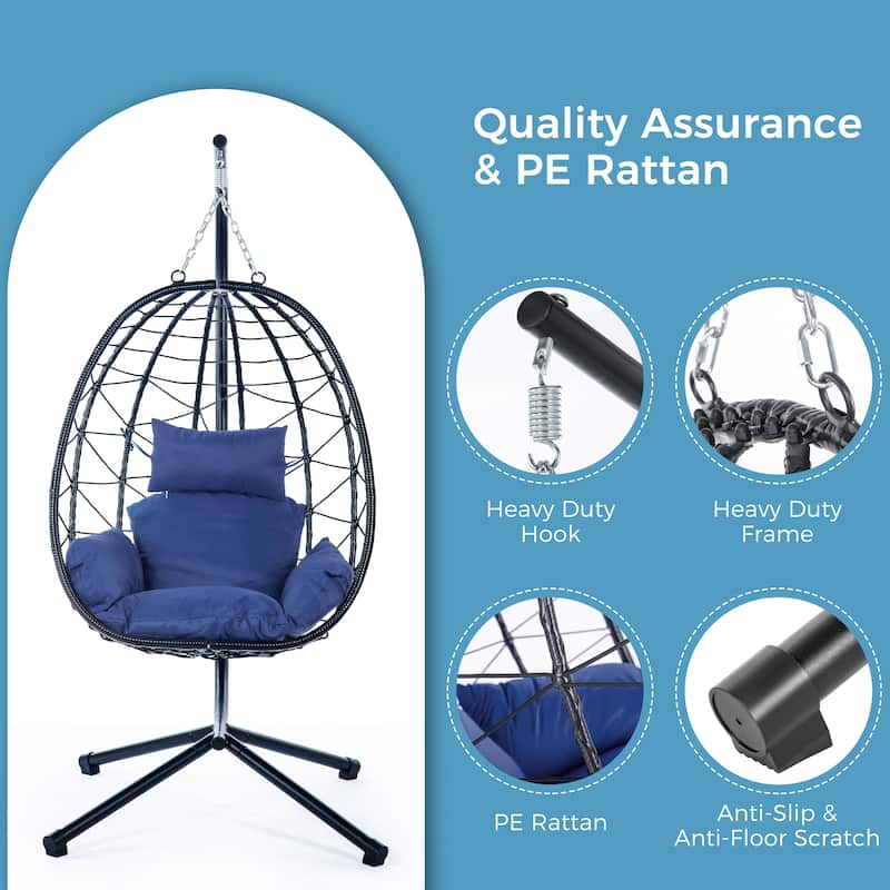 Indoor Outdoor Egg Chair Swing Chair with Cushion
