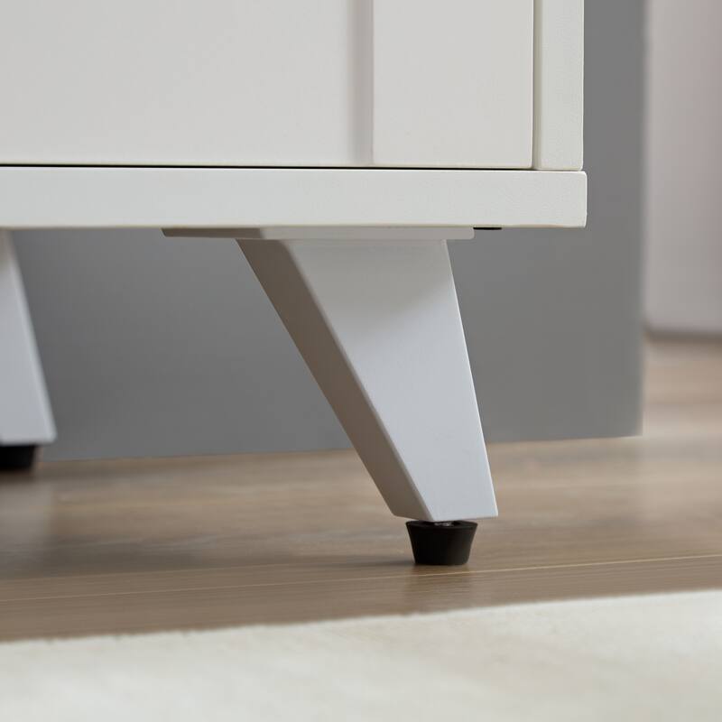 Sideboard Buffet cabinet with 3 doors and removable shelves, for living room, dining room, ivory white