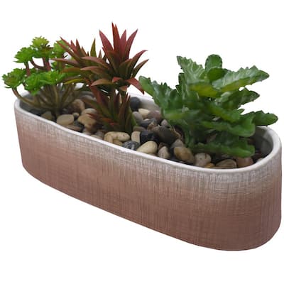 Coffee two toned ombre ceramic 10" Planter