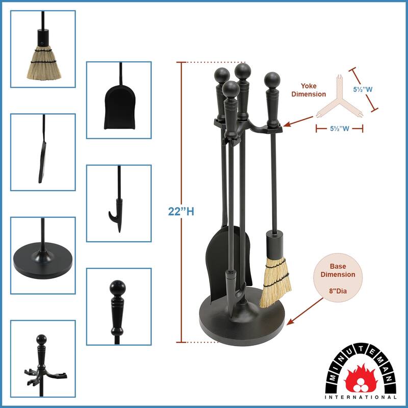 Achla Designs Holden Set of 4 Mini Fireplace Tools, 22 Inch Tall
