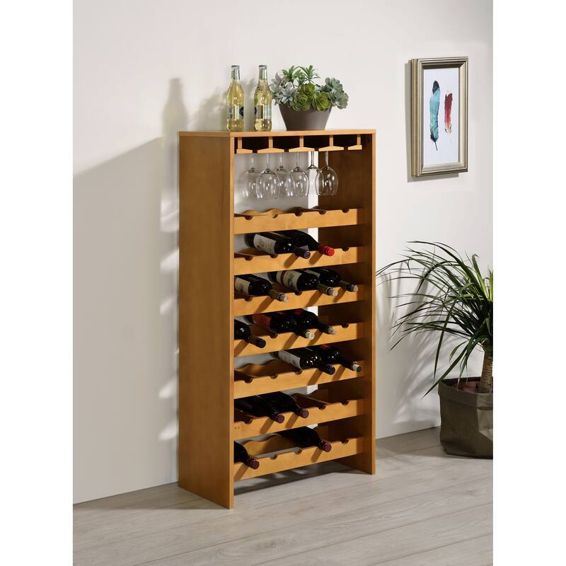 Anmytek Wine Rack with Stemware Holders 7-Tier Storage