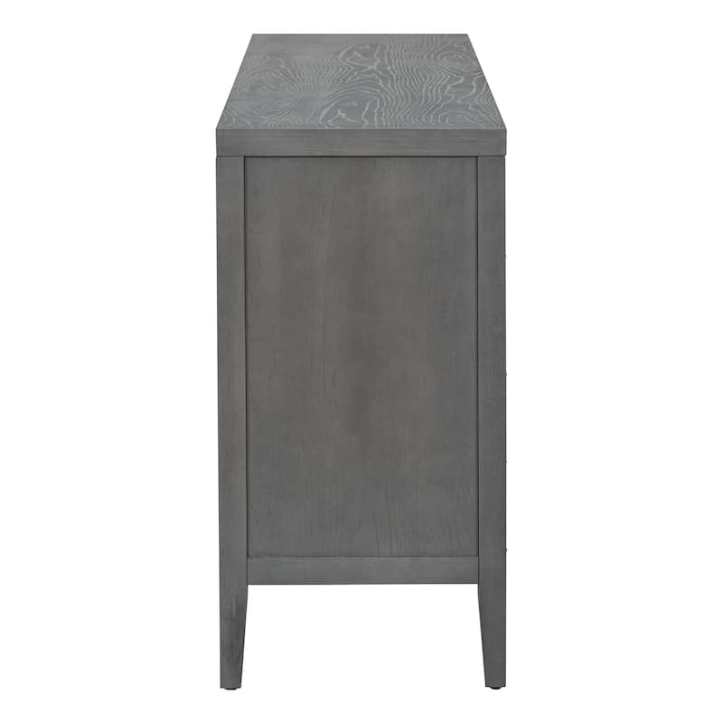 Retro Sideboard door with Circular Groove Design Round Metal Door Handle