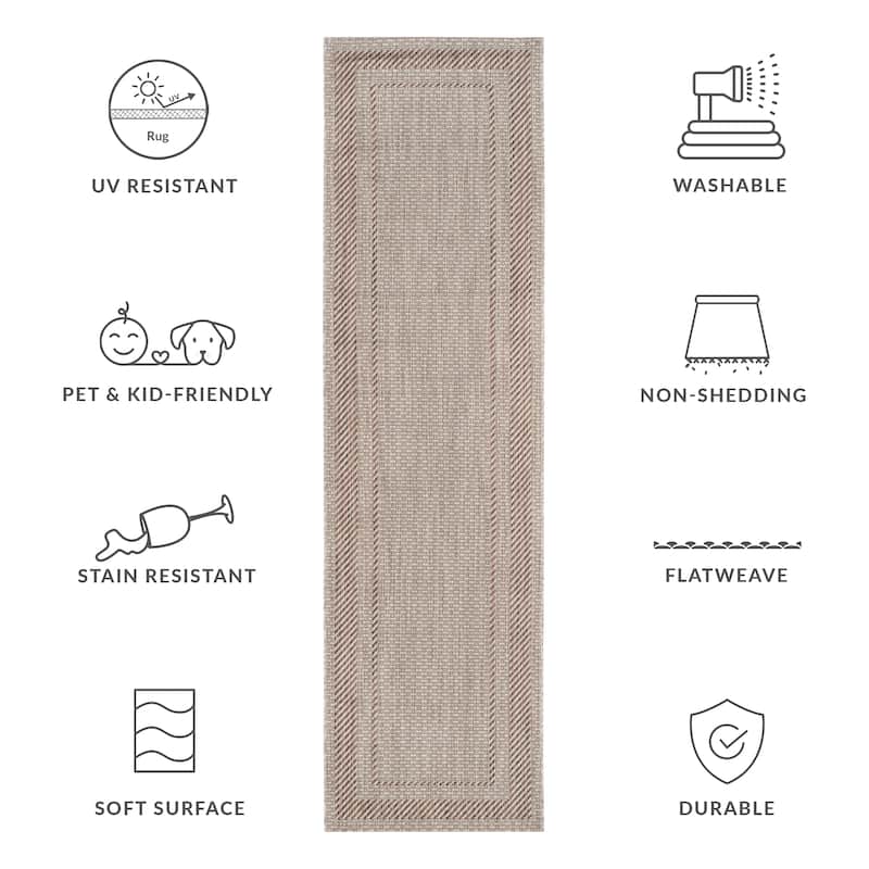 SAFAVIEH Courtyard Shpresa Indoor/ Outdoor Waterproof Patio Backyard Rug