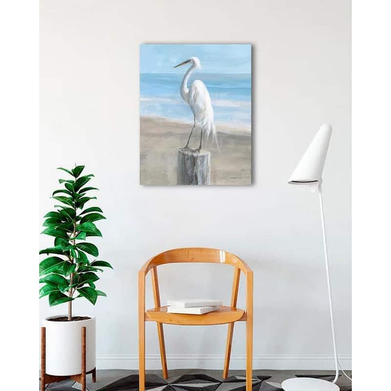 Egret by the Sea Art Poster - Print On Demand - 24 x 32 Inch