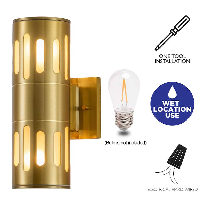 C Cattleya Die-cast Aluminum Cylinder Outdoor Wall Sconce