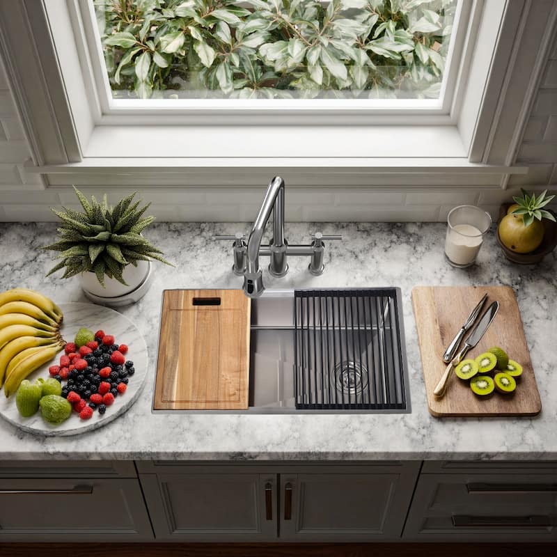 WOWOW Drop-In Single-Bowl Kitchen Sink in Modern