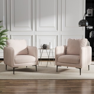 Nora Modern Velvet Accent Chair for Bedroom with Metal Legs