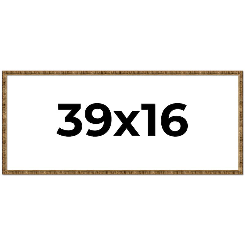 39x16 Frame Gold Kingsley Distressed Solid Wood Picture Frame Width
