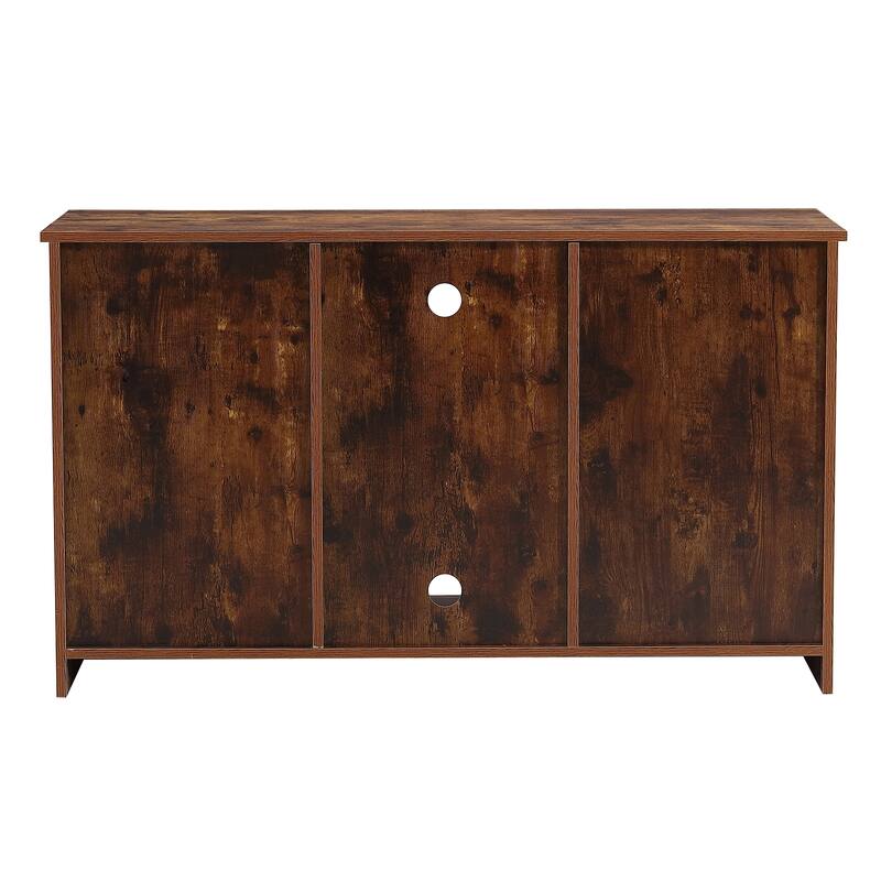 46.9" TV Stand with Two Sliding Barn Doors and 3-Layer Storage Space for Living Room