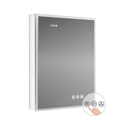 LED Medicine Cabinet with Lights, Defogger, Dimmer, 3X Amplified Mirror, Outlets & USB