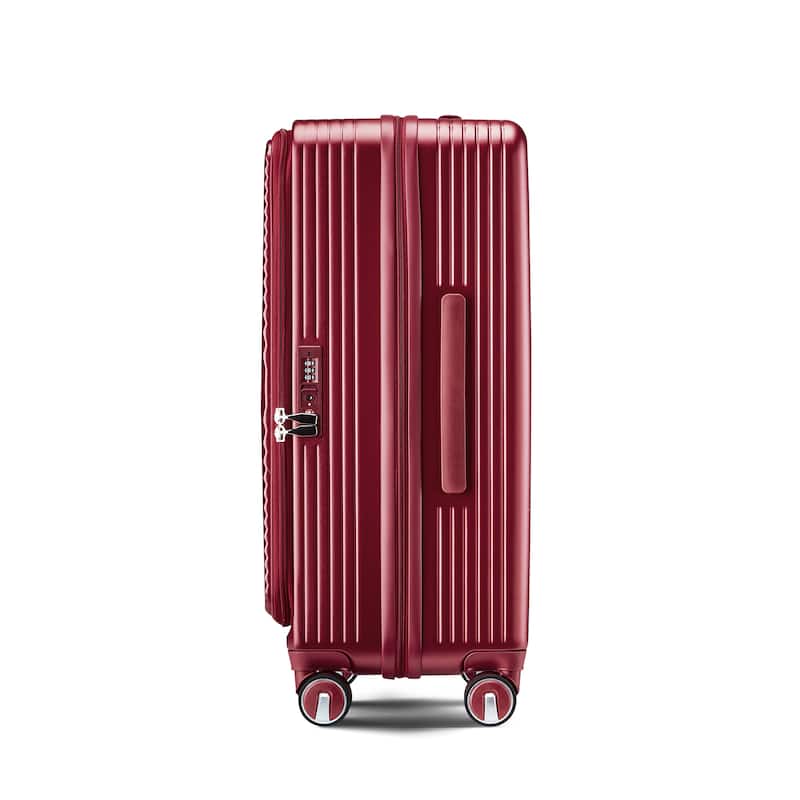 3 Piece PC Expandable Lightweight Carry On Luggage Sets with Front Pocket and Spinner Wheels & TSA Lock, for Men and Women
