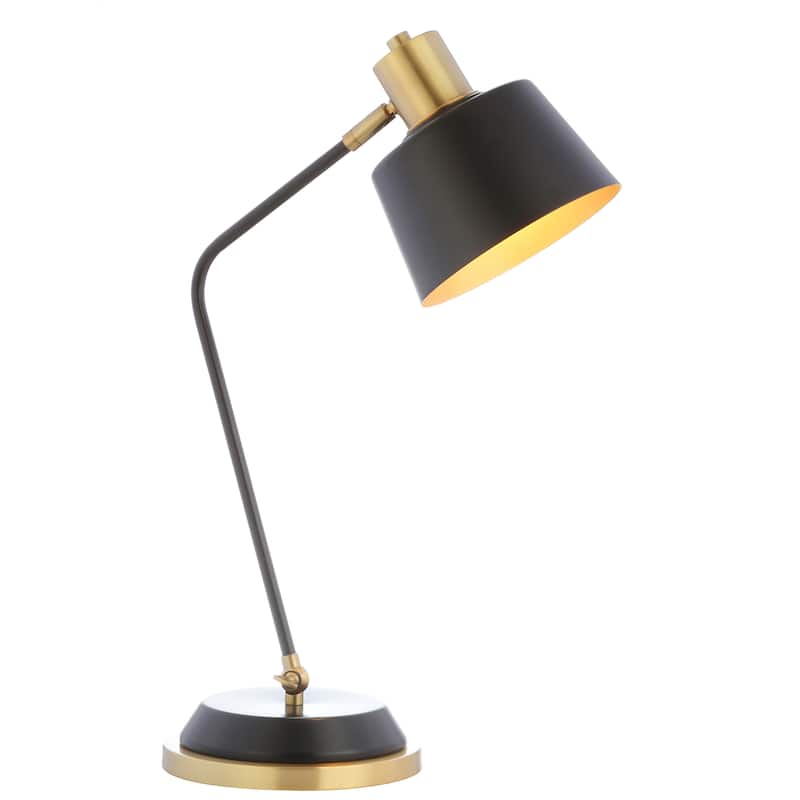 Barnes 23" Metal LED Task Lamp, Black/Brass Gold by JONATHAN Y - Black/Brass gold