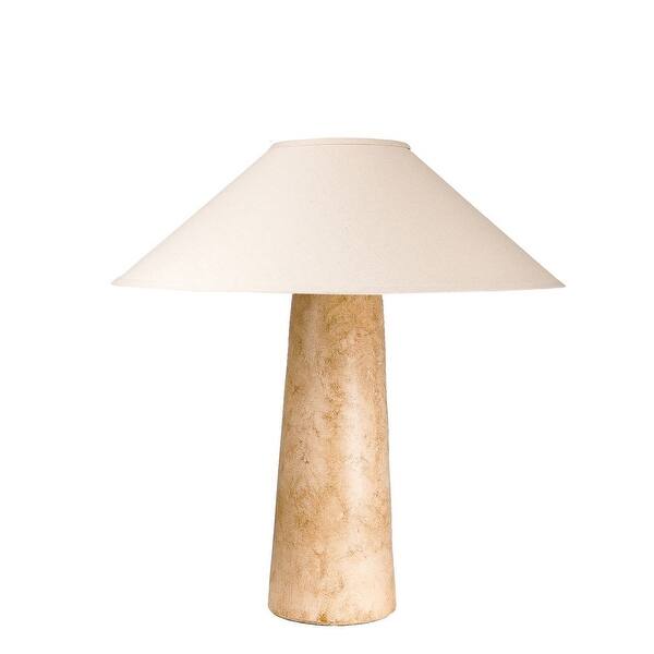 Bali 23 Inch Table Lamp, Classic Empire Shade, Cylinder Base, Oak Brown Bed Bath & Beyond