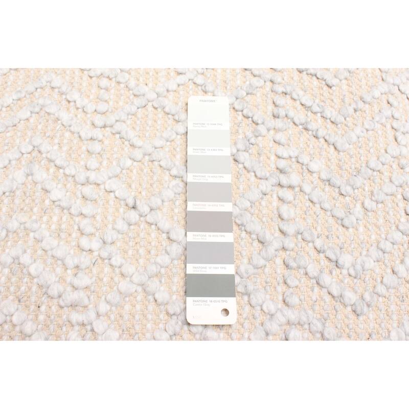 ECARPETGALLERY Braid weave Sienna Light Grey Wool Rug - 5'2 x 7'2