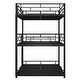 preview thumbnail 20 of 18, Metal Full Size Triple Bunk Beds with Guard Rails and Ladder