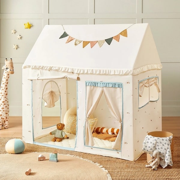 slide 2 of 9, Tiny Land® Sweet Citrus Kid's Play Tent - Creamy white/blue White
