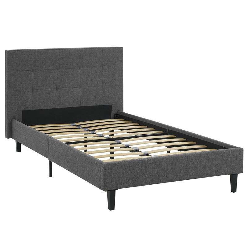 Linnea Upholstered Platform Bed Frame - Gray