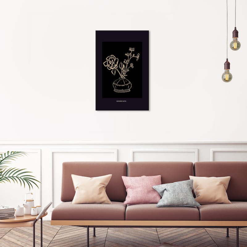Wynwood Studio Canvas Floral and Botanical Floral Art in Black and White Black and Modern & Contemporary Wall Art Canvas Print - 20 x 30