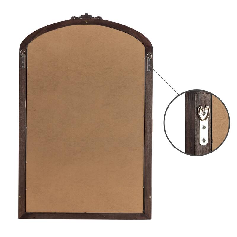 Lumioca Carved Solid Wood Arched Standing Mirror Wall Mirror