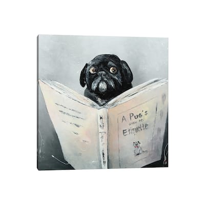 iCanvas "A Pug's Guide To Etiquette" by KuptsovaArt Canvas Print