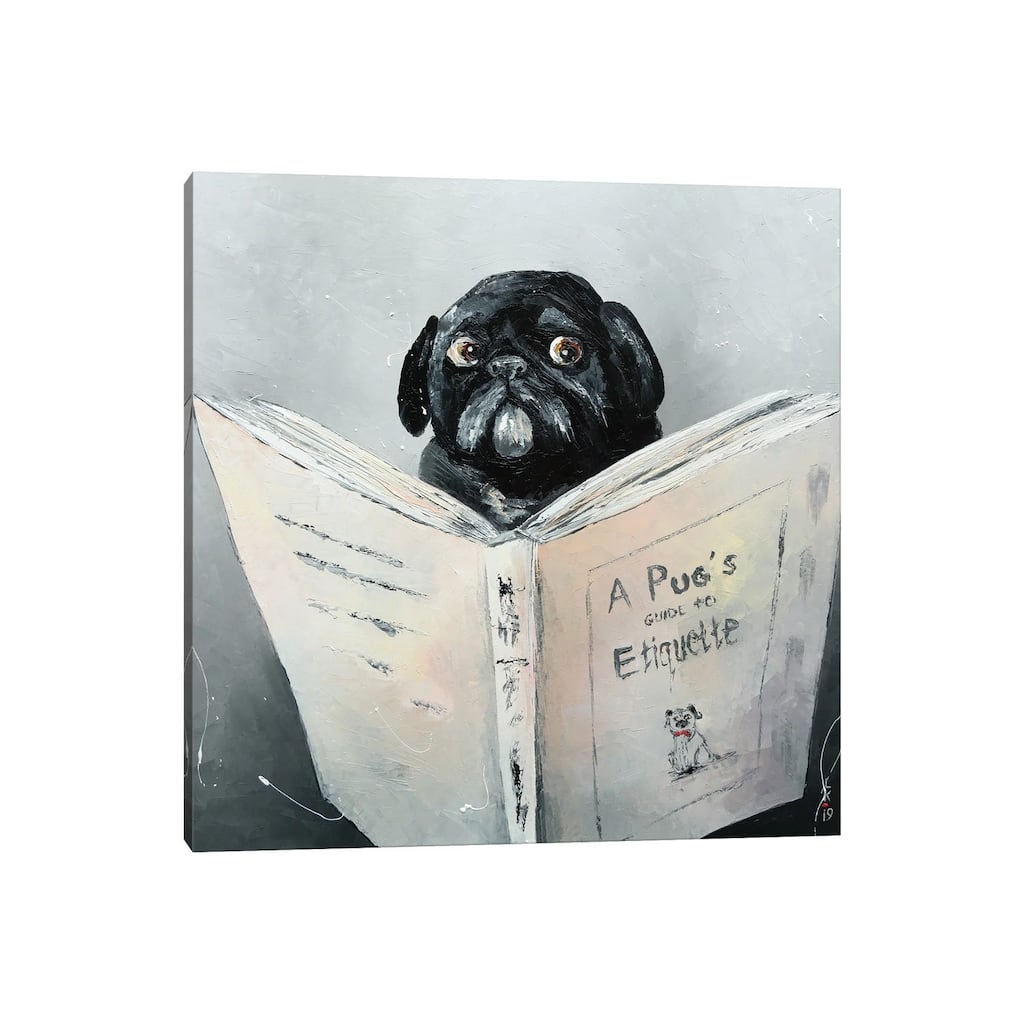 iCanvas "A Pug's Guide To Etiquette" by KuptsovaArt Canvas Print