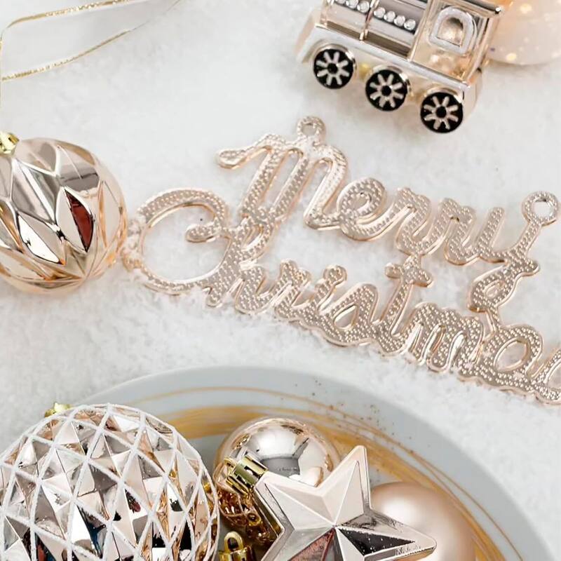 65 Pcs Christmas Decoration Ball Ornaments Set for Holiday Party Wedding - N/A