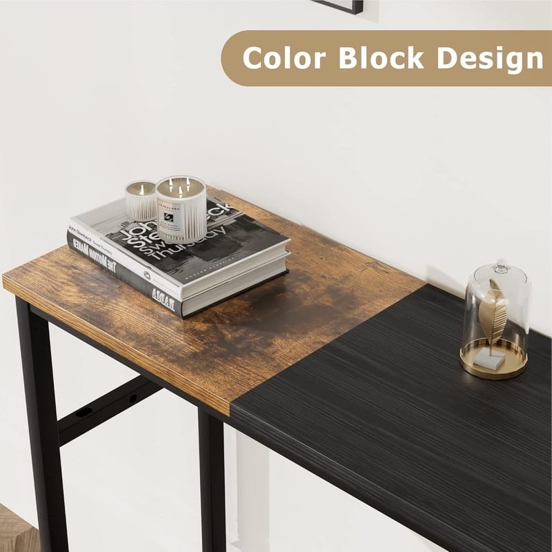 Narrow and Thin Sofa Table with Adjustable Shelves