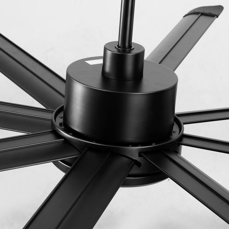 100-inch Black Extra Large Industrial 8 Aluminum Blades High Ceiling Fans with remote control - 99.8" W x 23.62" H