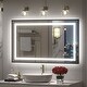 preview thumbnail 148 of 156, UL Certified Black Metal Framed LED Front Light and Backlit Anti-Fog Wall Bathroom/ Vanity Mirror 40" x 24"-Square Corner - Black