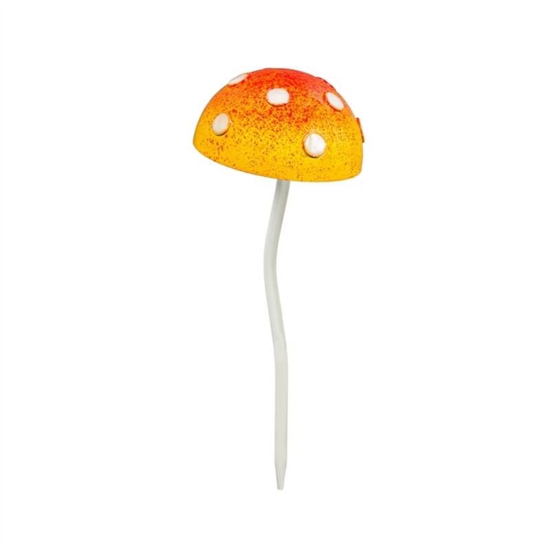 12.5 in. Glow in the Dark Mushroom Plant Pick, Yellow
