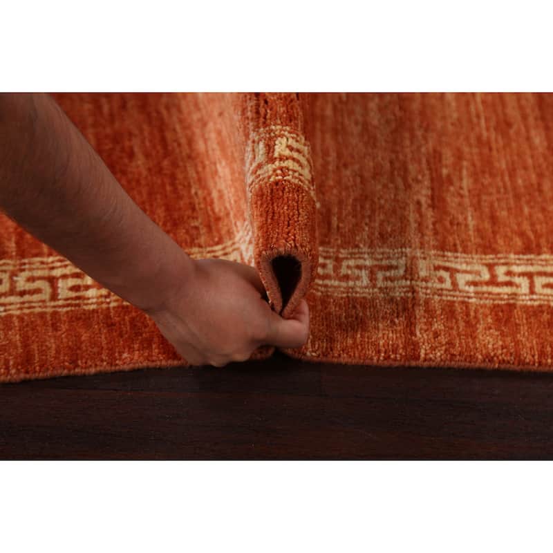 Bordered Gabbeh Kashkoli Oriental Runner Rug Wool Hand-knotted Carpet - 2'5" x 9'4"