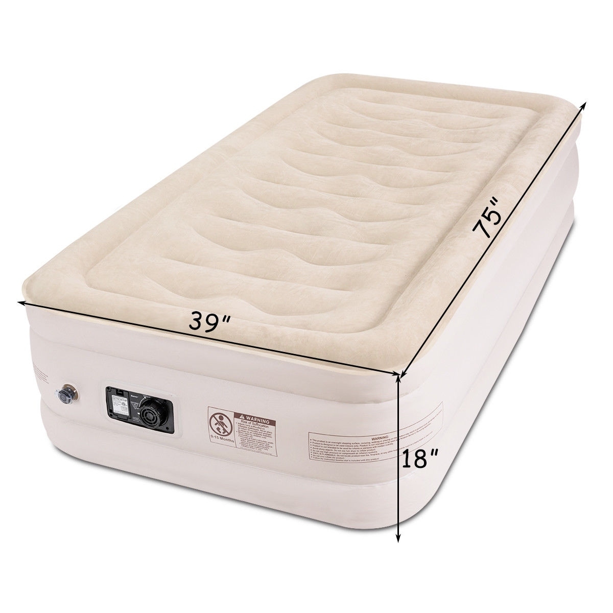 Inflatable Airbed Luxury Raised Air Mattress Builtin Pump Carry Bag