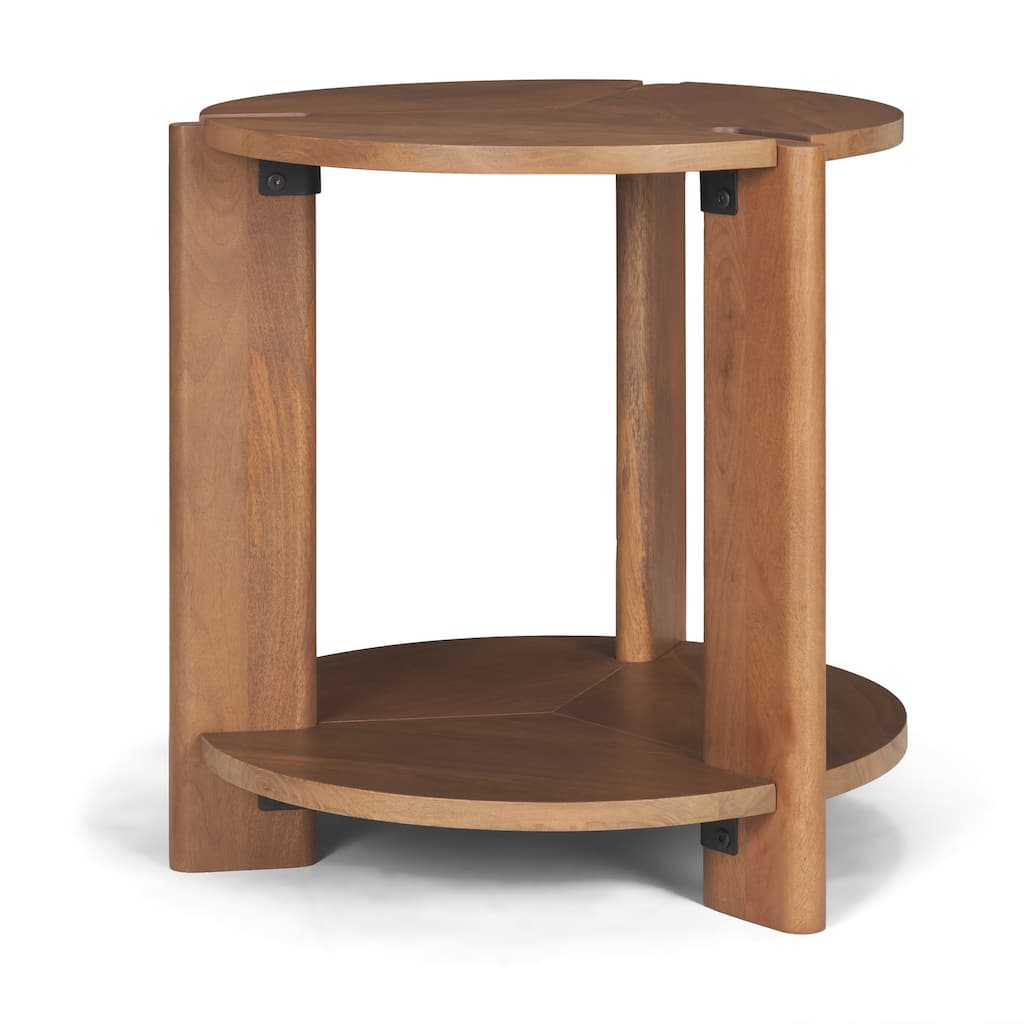 Hisako Mid Brown Open Round Accent Table
