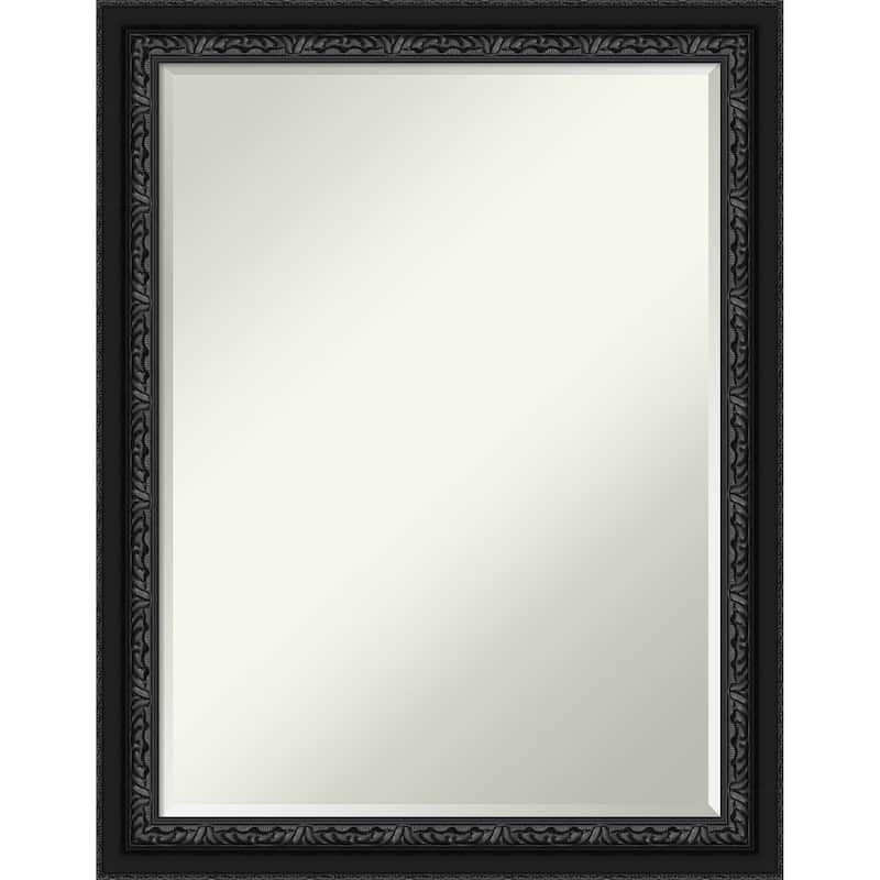 Downton Half-Inch-Bevel Framed Bathroom Vanity Wall Mirror - Downton Black - 22 x 28 in