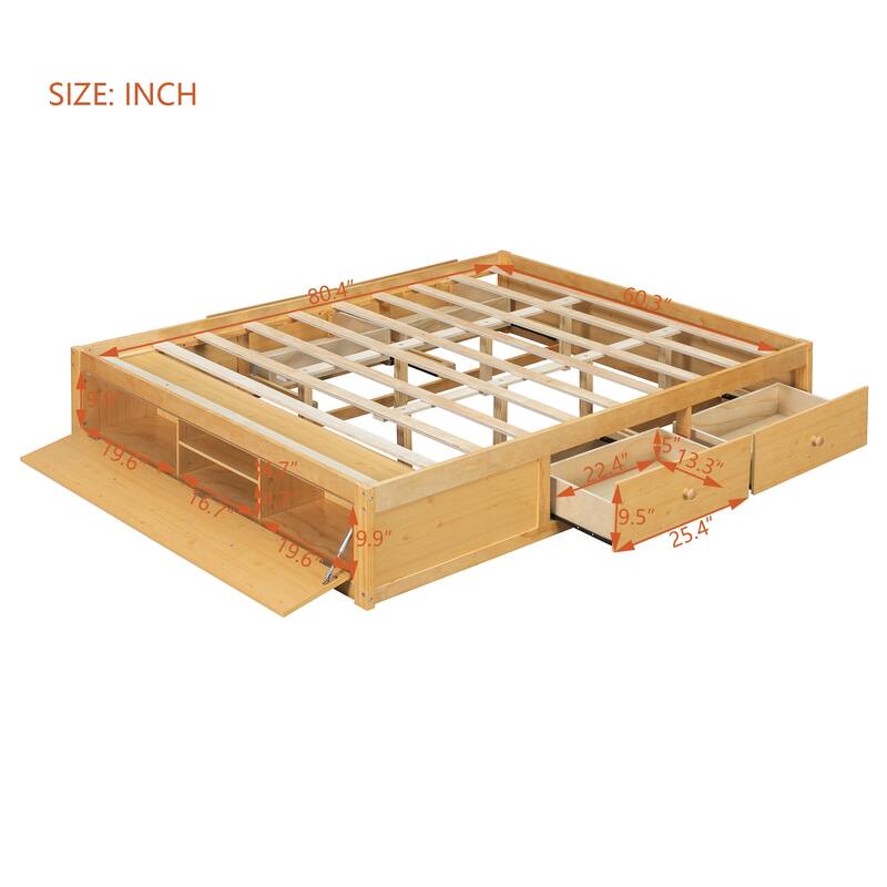 Queen Platform Bed Frame with Underbed Storage by Harper&Bright Designs