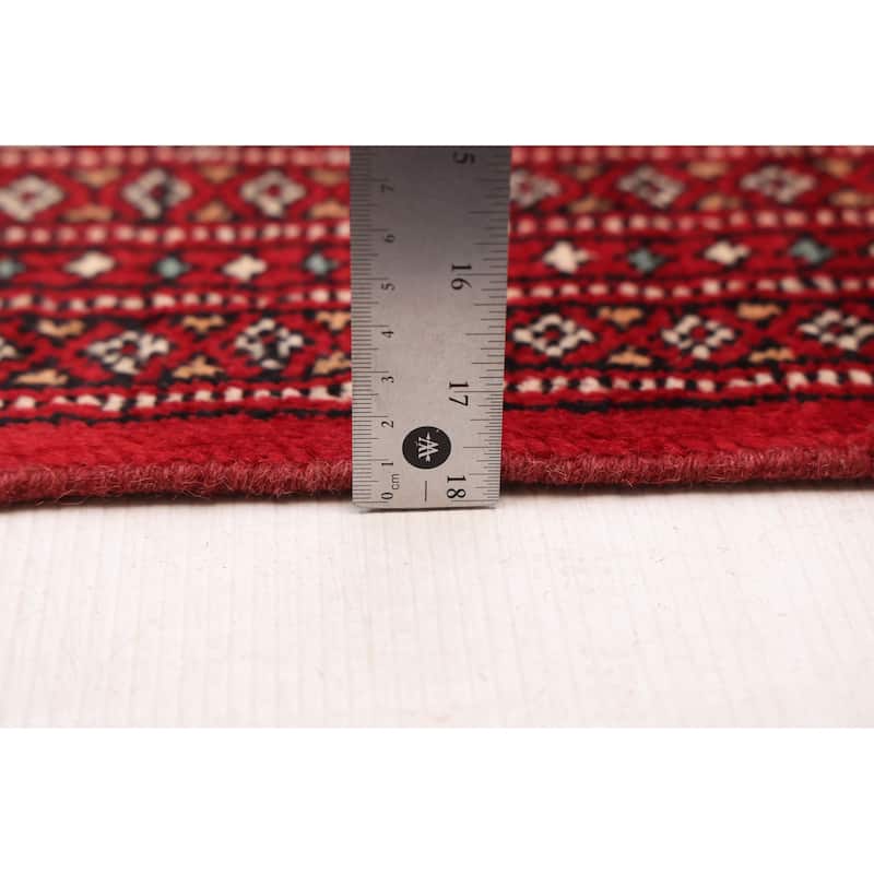 ECARPETGALLERY Hand-knotted Finest Peshawar Bokhara Red Wool Rug - 2'7 x 16'1