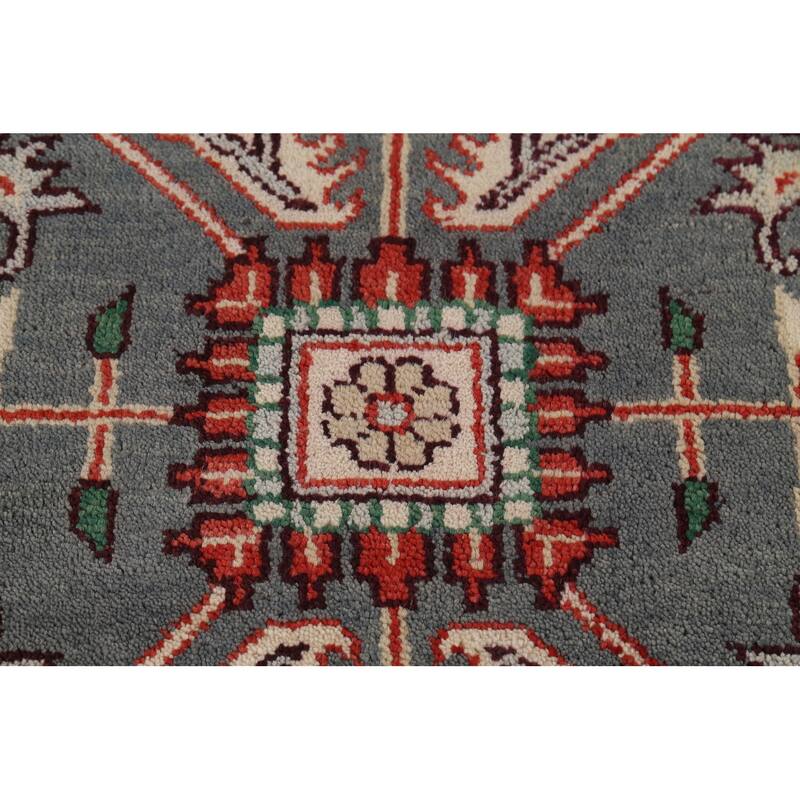 Gray Geometric Oushak Oriental Area Rug Handmade Wool Carpet - 7'9"x 9'11"