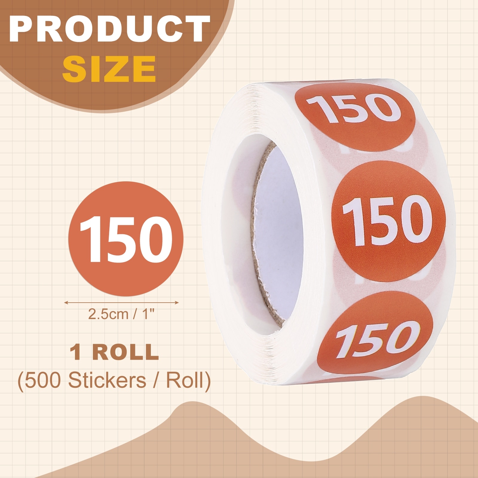 Clothing Size Stickers, Coded Round Self Adhesive Apparel Size Labels for Clothing, Shirts, Trousers, Skirts