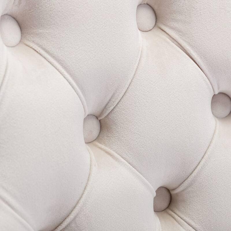 Office Chair with Wheels, Adjustable Height, Velvet Upholstered Tufted Button Computer Desk Chair Swivel